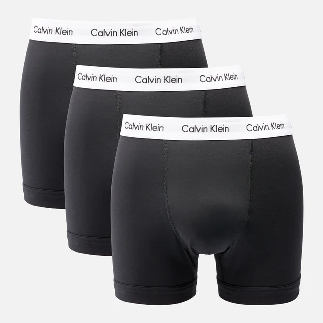 Calvin Klein Men's Three-Pack Cotton-Jersey Trunks - Black
