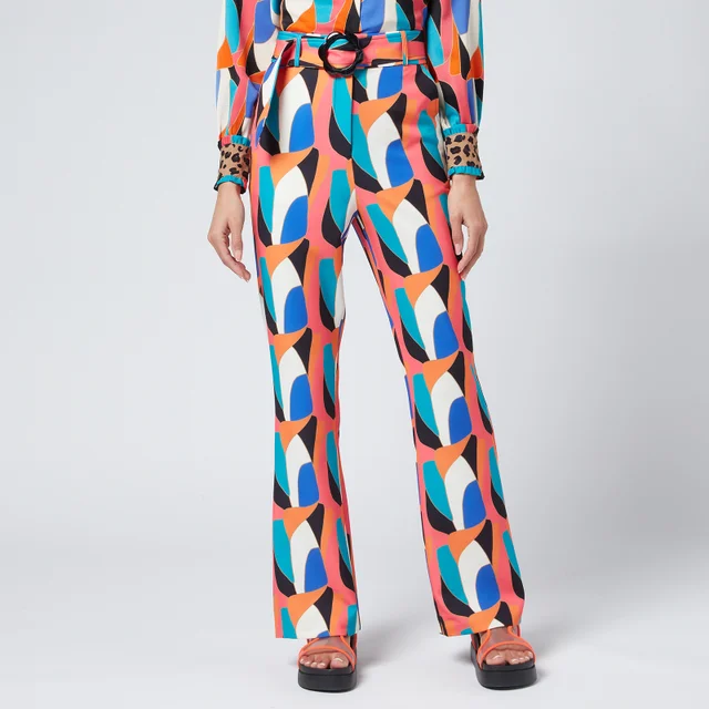 Never Fully Dressed Women's Abstract Straight Leg Trousers - Multi