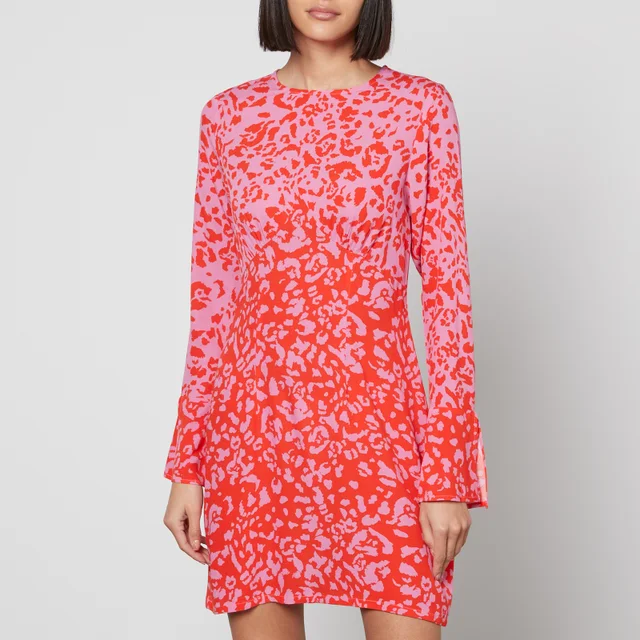 Never Fully Dressed Printed Satin Mini Dress