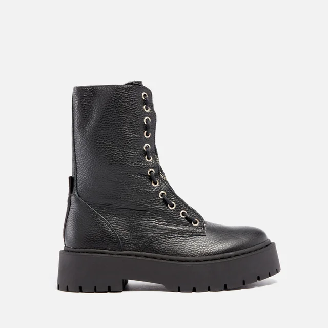Steve Madden Women's Odilia Leather Zipped Boots