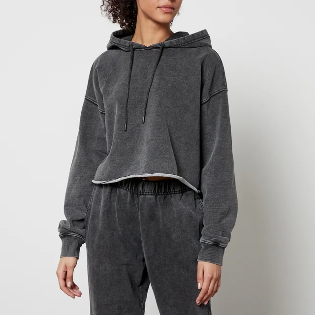 Good American Jeanius Terry Cotton-Jersey Cropped Hoodie