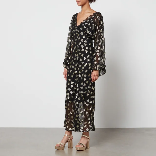 Never Fully Dressed Isabella Fil Coupé Chiffon Midi Dress