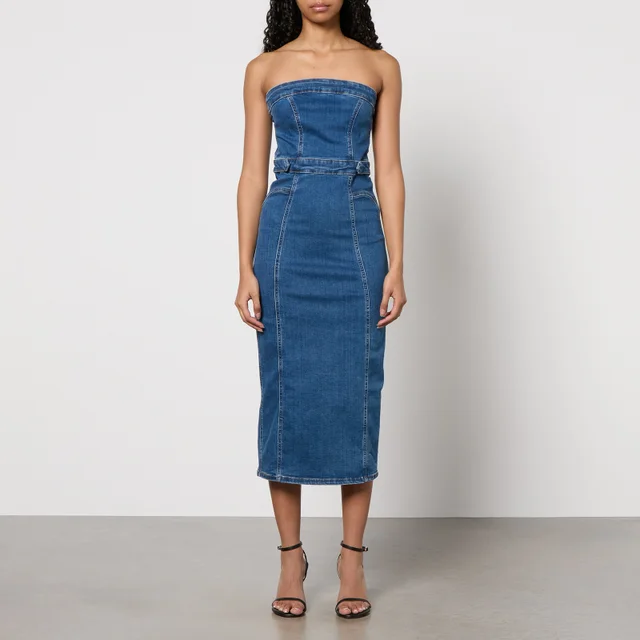 Good American Stretch-Denim Midi Dress