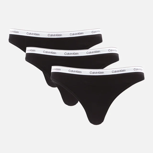 Calvin Klein Modern Three-Pack Logo Stretch-Jersey Thongs