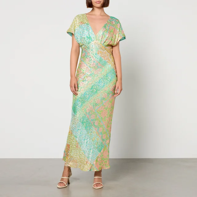 Never Fully Dressed Elodie Satin-Jacquard Dress