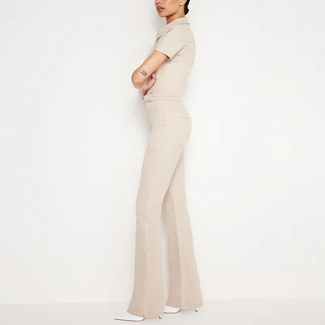Good American Fit For Success Stretch-Denim Bootcut Jumpsuit