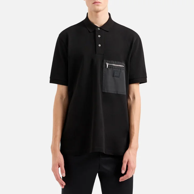 Armani Exchange Black Edition Cotton-Piqué Polo Shirt