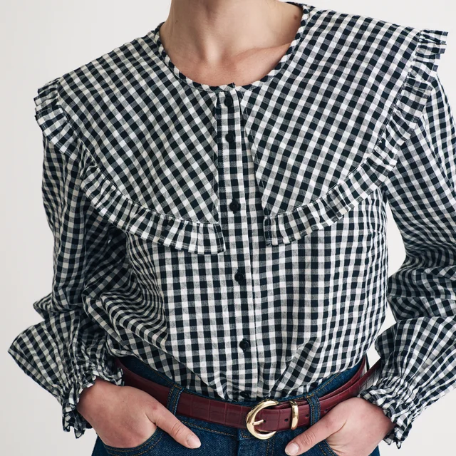 Nobody's Child Jennifer Cotton Seersucker Blouse