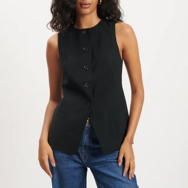Nobody's Child Cotton-Blend Crepe Longline Waistcoat