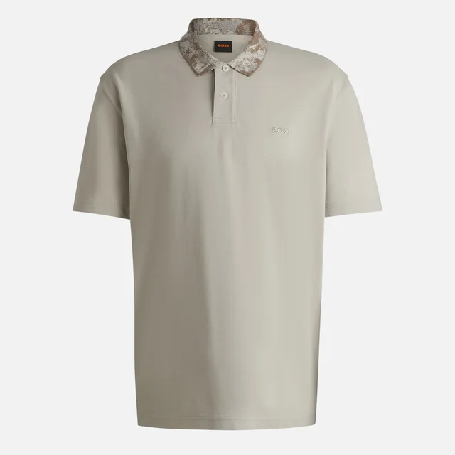BOSS Orange Jungle Collar Cotton-Piqué Polo Shirt